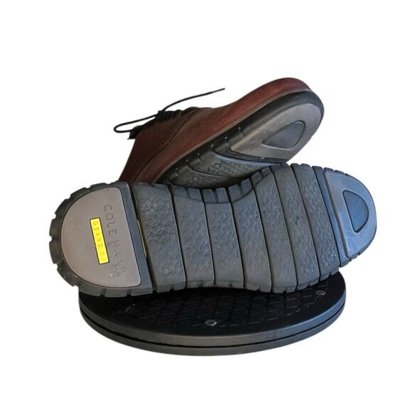 Mens Cole Haan ZERØGRAND Wingtip Oxford Pebbled Leather Size 12 Brown Black - Picture 5 of 6